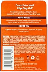 Cantu Extra Hold Edge Stay Gel 64g - Edge Control for Frizz Free Style view 2