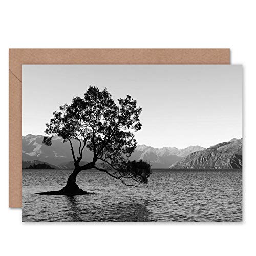Fine Art Prints The Lone Tree Lake Wanaka Greeting Card With Envelope Inside Premium Quality