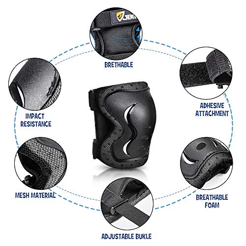 JBM Kid/Youth/Adult Knee Elbow Pads Wrist Guards Protective Gear Skate