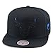 Mitchell & Ness Chicago Bulls Snapback Hat Black/Blue Eyes/Ballistic Nylon Logo