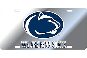 Elite Fan Shop NCAA Mirrored Acrylic License Plate Silver