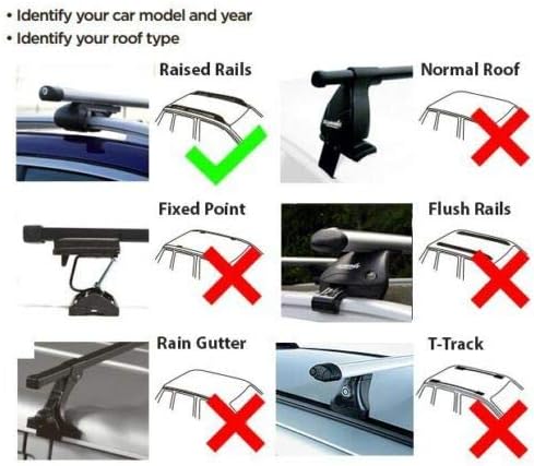 Summit SUP-915 Premium Railing Roof Bar for Cars with Raised Running Rails Aluminium, Set of 2, Silver - Image 4