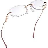 LUFF Rimless Reading Glasses for Women Blue Light Blocking,Stylish Lightweight Frameless Computer Readers Anti Eyestrain