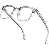 aisswzber Fashion Vintage Classic Semi-Rimless Half Frame Clear Lens Glasses