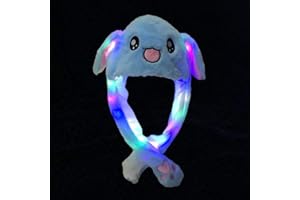 YUERFEILA Animal Hat Plush Ears Moving Jumping Dress Up Cosplay Party Christmas Holiday Cute Ear Flap Cap for Kids Adults