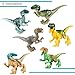 LTCtoy 16pcs Dinos Toy,Buildable Dinosaur Building Blocks Figures with Movable Jaws,Including T Rex,Triceratops, Velociraptor, etc