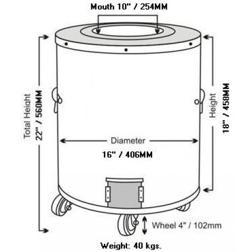 Medium stainless steel charcoal home tandoori oven Model SS1