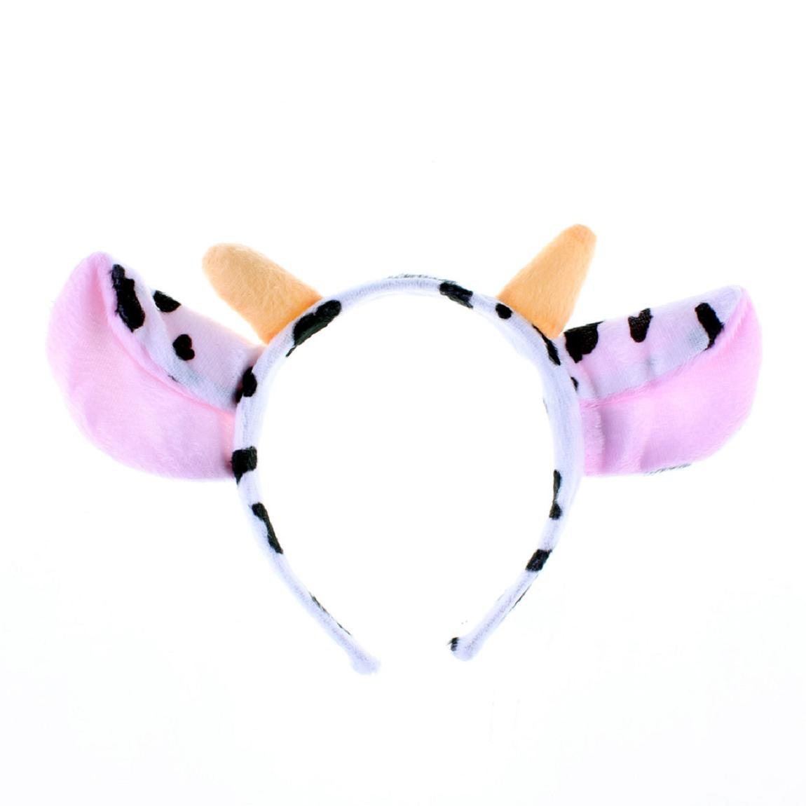 She's Shining Cow Ears & Horn Headband Headwear Women Christmas Party Animal Fancy Dress up Decoration