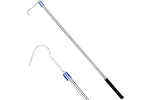 ISIVOVE Truck Bed Grabber Tool, 32-inch - 74-inch Adjustable Extensions.Versatile Heavy-Duty Truck Accessory for Pickup Truck Bed Hook bar with Comfortable Foam Handle and Two Long Hooks