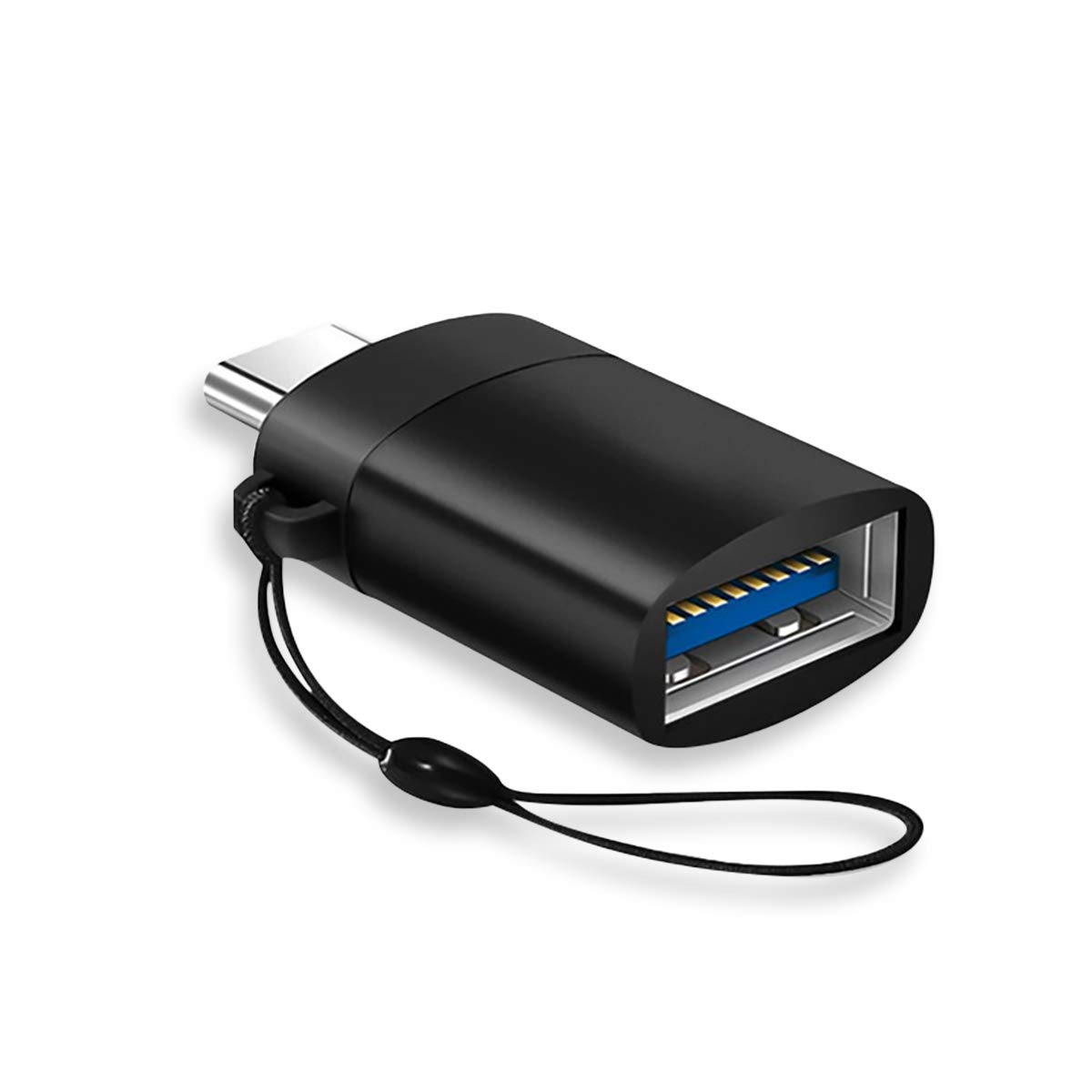 USB Type C to USB 3.0 Adapter, High-speed Transmission OTG USB C Socket Adapter with Lanyard for Laptop/Smartphone/Card Reader/Mouse/Keyboard/Printer