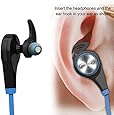 Bluetooth Headphones, Wireless Earbuds Bluetooth Headset with mic Sports running Earphones for iPhone Sony Samsung motorola LG (Blue)