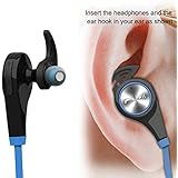 Bluetooth Headphones, Wireless Earbuds Bluetooth Headset with mic Sports running Earphones for iPhone Sony Samsung motorola LG (Blue)