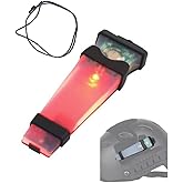 Zamudam Helmet Signal Light - Waterproof Safety Flashing Survival Outdoor Sports Hunting Tactical Hiking Boating Cycling Personal Identification Marker With Hook Back (Black+Red)