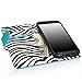 Samsung Galaxy S5 SPORT Case - E LV Deluxe PU Leather Wallet Flip Case with Zebra Print Interior for Galaxy S5 SPORT and 1 Stylus (Blue)