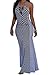 shekiss Sexy Women Summer Maxi Stripe Stretch Bodycon Party Bandage Club Dresses, Purplish Blue, Small