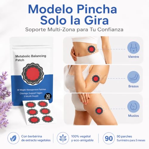 60 Piezas Parches Adelgazantes Abdomen, Parches Para Adelgazar, Invisible y Suave en la Piel, Calmante Suave para Todos los Tipos de Cuerpo
