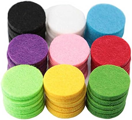 60pcs Replacement Refill Pads(22mm) for Aromatherapy Essential Oil Diffuser Necklace with 10 Colors