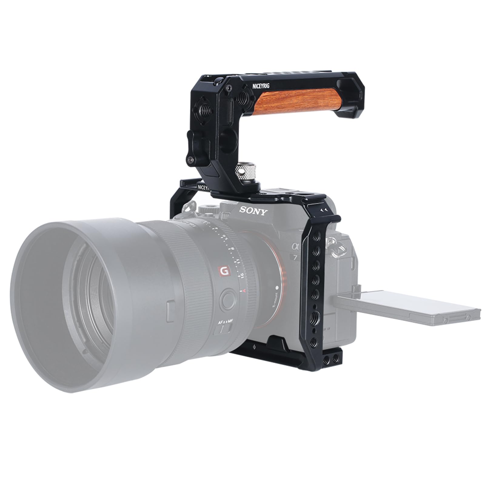 NICEYRIG A7 IV Aluminum Alloy Camera Cage Kit Video Rig with Top Handle for Sony Alpha 7 IV/Alpha 7S III