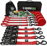 RHINO USA Ratchet Straps Tie Down Kit, 5,208 Break