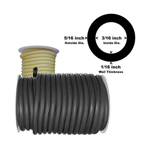 50-Feet-Black-or-Amber-Rubber-Latex-Tubing-516OD-316ID-Select-Color-604R 50-Feet-Black-or-Amber-Rubber-Latex-Tubing-516OD-316ID-Select-Color-604R