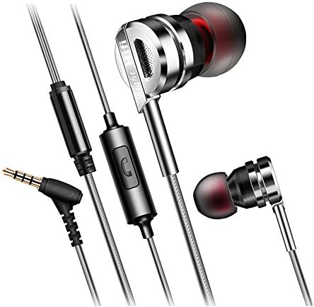In-ear Metal Earphones, BearBizz D5 3.5mm Sports Music DJ Stereo Bass Earbuds Headphones with mic and controller HD Calls for iPhone Samsung iPod iPad MP3 MP4