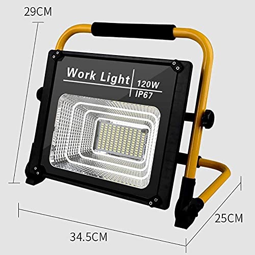 UWY LED Flutlicht IP67 120W LED Arbeitsscheinwerfer | Wiederaufladbare Scheinwerfer für Baustellen Gartenbeleuchtung | USB-Aufladung – Bild 7
