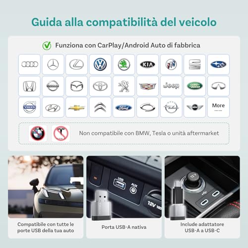 OTTOCAST Mini Nova 2 in 1 Wireless CarPlay and Android Auto Adapter 2026 Upgraded for iOS and Android Phones, Stable Connection Without Delay, Support for Two Phones, Ultra-Compact Design
