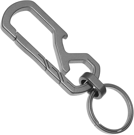 Amazon Beaton Japan チタン カラビナ キーホルダー キーリング 付き キーチェーン カラビナ 長さ56 幅23mm キーリング 直径25mm 栓抜き タイプ キーケース キーホルダー 車 バイク