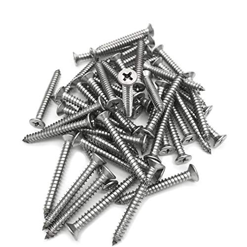 5 x 40mm Screw, Flat Head, Phillips Drive, Self Drilling, 304 Stainless Steel Drywall Wood Screws 50Pcs - Thumbnail 7