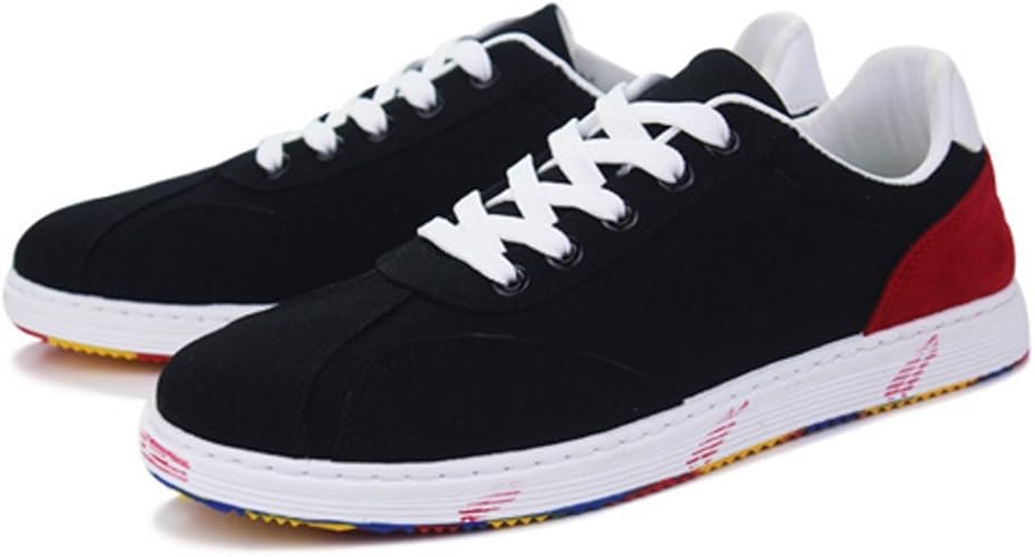Amazon Iwec メンズスニーカー カジュアル シューズ シンプル おしゃれな靴底 防滑 フラット 通学 ブラック レッド 27 スニーカー Amazon Iwec メンズスニーカー カジュアル シューズ シンプル おしゃれな靴底 防滑 フラット 通学 ブラック レッド 27 スニーカー