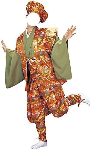 踊り衣裳 香印 たっつけ袴セット うぐいす色 洗える着物 百貨店 橙色 レディース