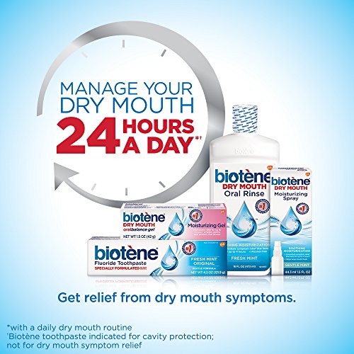 BIOTENE ORAL RINSE MOUTHWASH FOR DRY MOUTH, BREATH FRESHENER AND DRY MOUTH TREATMENT, FRESH MINT – 33.8 FL OZ