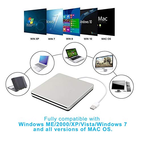 External USB 3.0 Drive USB C CD DVD Drive Guamar Slim Portable External DVD CD Burner Writer Player Drive, High Speed Data Transfer Optical Drive Compatible with PC/Laptop/Windowsd/Mac