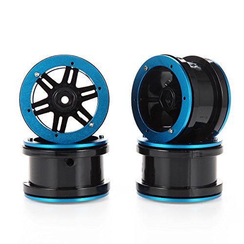 LAFEINA 2.2 Inch RC Car Beadlock Wheel Rim for 1/10 Rock Crawler Redcat SCX10 AXIAL RC4WD TF2 RC Cars Parts, 4Pcs