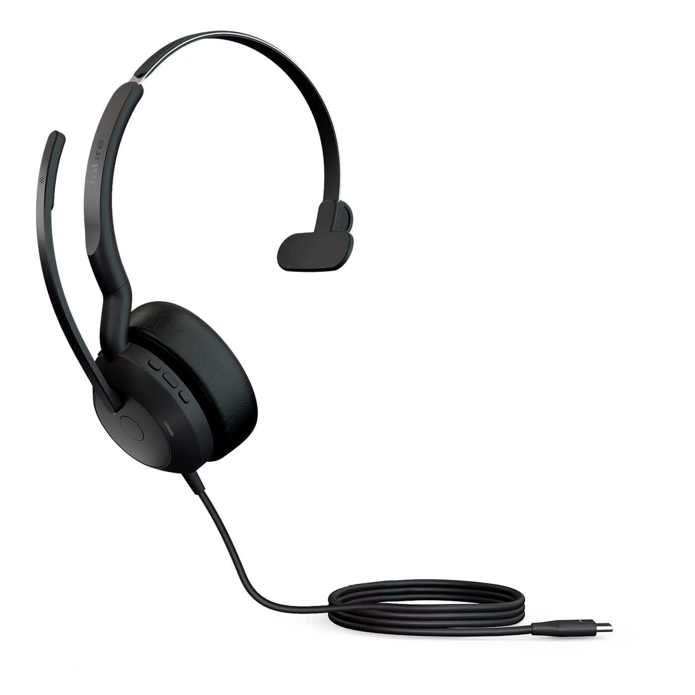 Jabra Evolve2 50 Wired Mono Headset Air Comfort Technology, Noise-cancelling Mics, and Active Noise Cancellation - Works with all Leading UC Platforms such as Zoom and Google Meet - Black