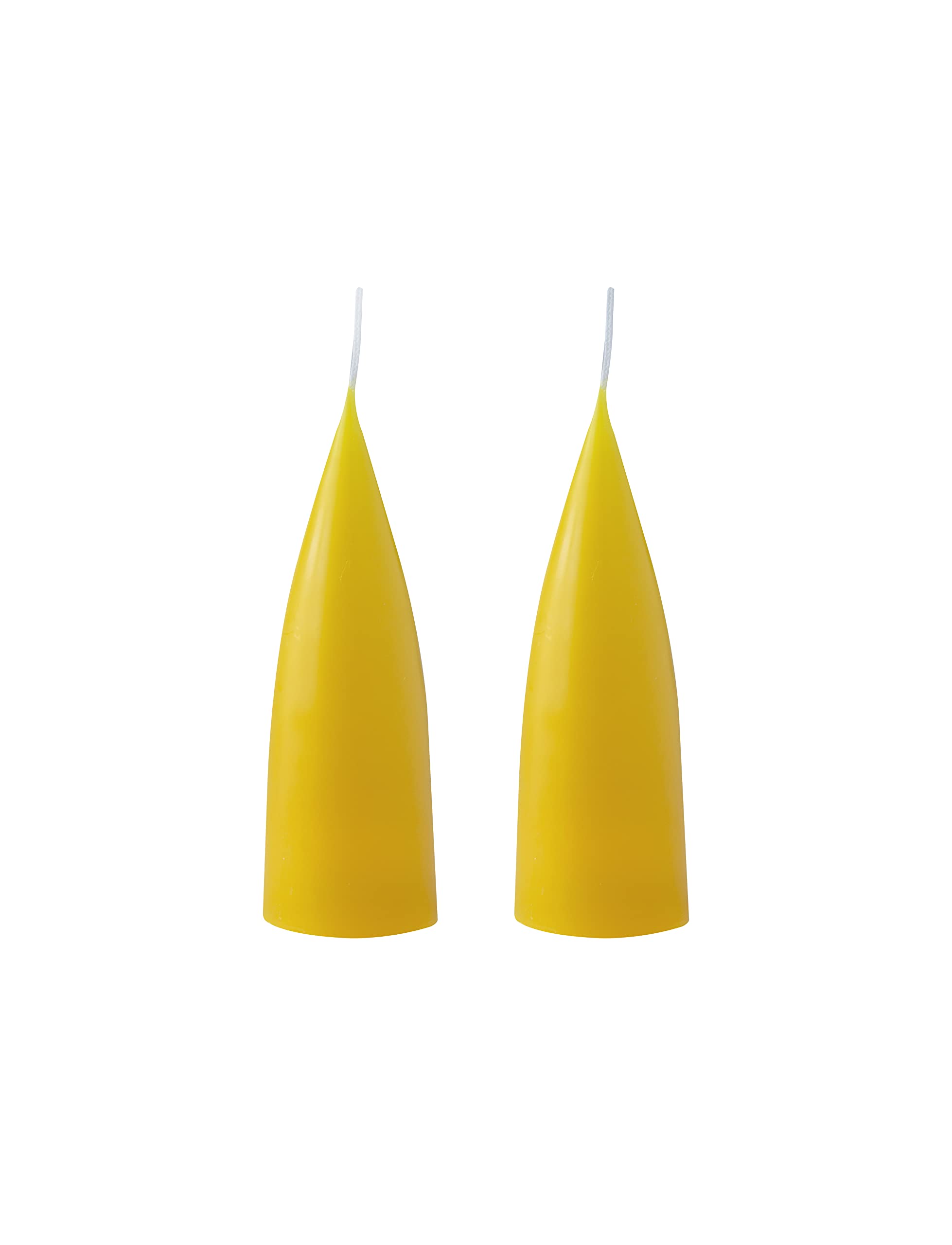 Kunstindustrien Coloured Cone Shaped Candles Lemon yellow — image 1