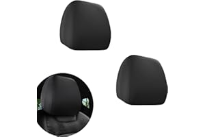 YYTQP Car Seat Headrest Cover, 2 PCS Stretch Breathable Car Head Rest Protector, Universal Soft Head Rest Dust Cover, Reusable Flexible Headrest Protector for Most Cars, Vans, Trucks (Black)