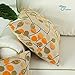 CaliTime Cushion Cover Throw Pillow Case Shell for Couch Sofa Home Decoration Luxury Chenille Cute Leaves Both Sides 18 X 18 Inches Ecru Orange
