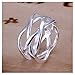 NYKKOLA Fashion Jewelry 925 Sterling Silver Finger Ring Hollow Mesh Ring(Q)