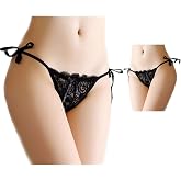 HTRUIYA Women Tie Panties Bowknot Ribbon Adjustable Sides Underwear Adjustable G-String Thongs Underwear