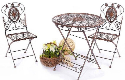 Tisch mit 2 Stühle Kolonialstil Schmiedeeisen Avis kaufen