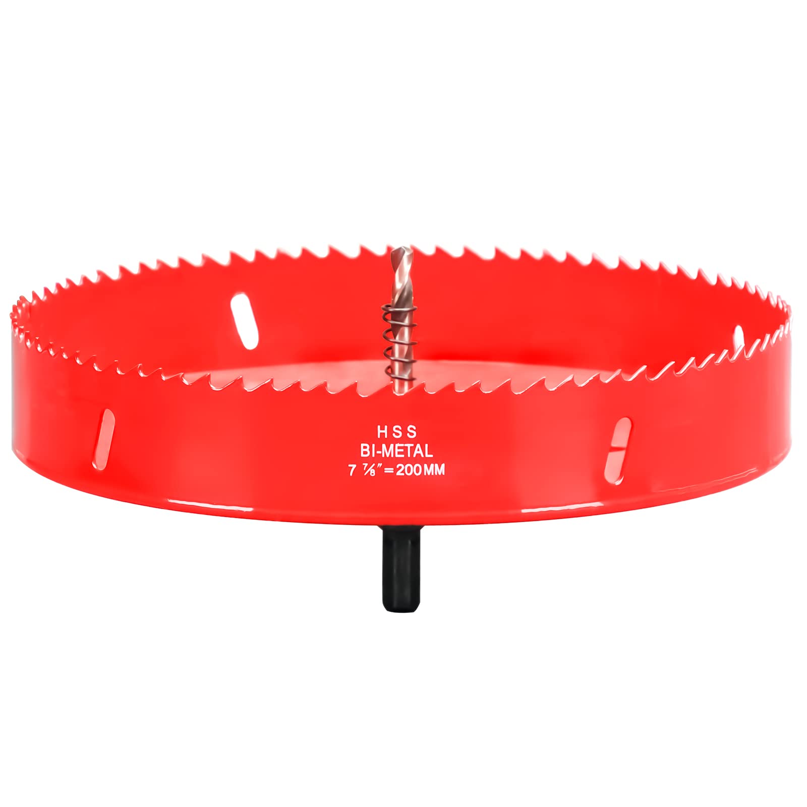 Hole Saw 200 mm, 30 mm Bi-Metal Cutting Depth HSS M 42 Hole Cutter for Cutting Wood, Plastic, Drywall, Plasterboard and Soft Metal Sheet