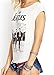 Darceil Women's White Rock Band The Beatle Print Tank Top T Shirt (S, White)