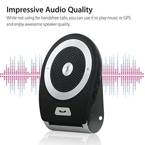 image for Sunjoyco Bluetooth Car Speakerphone, Wireless in-Car Speaker Clip on S