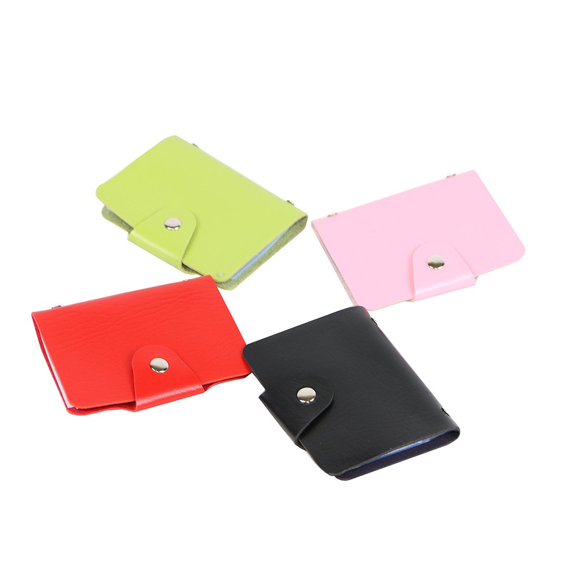 Unisex Small Leather Credit Card Holder Protector Wallet Bagwith - 12 Card Slots (pink)