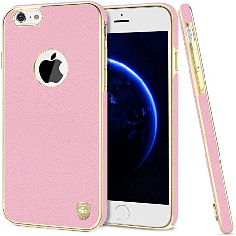 iPhone 6s Plus Case, iPhone 6 Plus Case, Luxury PU Leather Cloth Protective Cover Case, Magnetic Electroplate Rubber Slim Cell Phone Case iPhone 6s Plus iPhone 6 Plus Cases(5.5 inch) - Pink