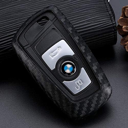 STEDMNY Car key cover Carbon Fiber Pattern Silicone Key Cover Case Keychain For BMW 520 525 730li 740 118 320i 1 3 5 7 Series X3 X4 M3 M4 M5,A,shell