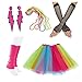 80s Fancy Outfit Costume Accessories Set,Adult Tutu Skirt,Leg Warmers,Fishnet Gloves,Neon Earrings and Neon Beads