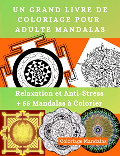 UN GRAND LIVRE DE COLORIAGE POUR ADULTE MANDALAS: Relaxation et Anti-Stress + 55 Mandalas à Colorie by Coloriage Mandalas