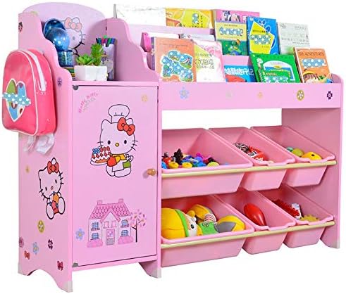 おもちゃ箱 新品未使用 絵本棚 リムーバブルボックス玩具オーガナイザー付きの子供用の収納棚 トイハウスラック Color Size Size One Pink